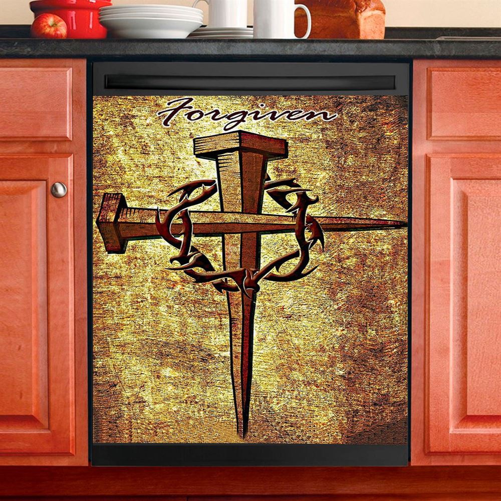 For Given Cross Dishwasher Cover, Christian Dishwasher Magnet Cover, Religious Kitchen Decor