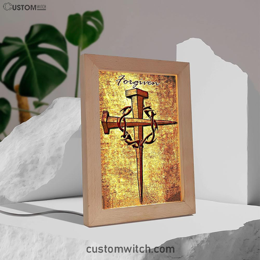 For Given Cross Frame Lamp Art - Christian Frame Lamp - Religious Gifts Night Light