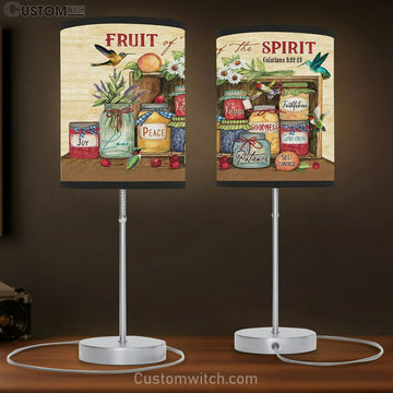Fruit Of The Spirit Galatians 522-23 Table Lamp Print - Bible Verse Lamp Gift - Christian Bedroom Decor