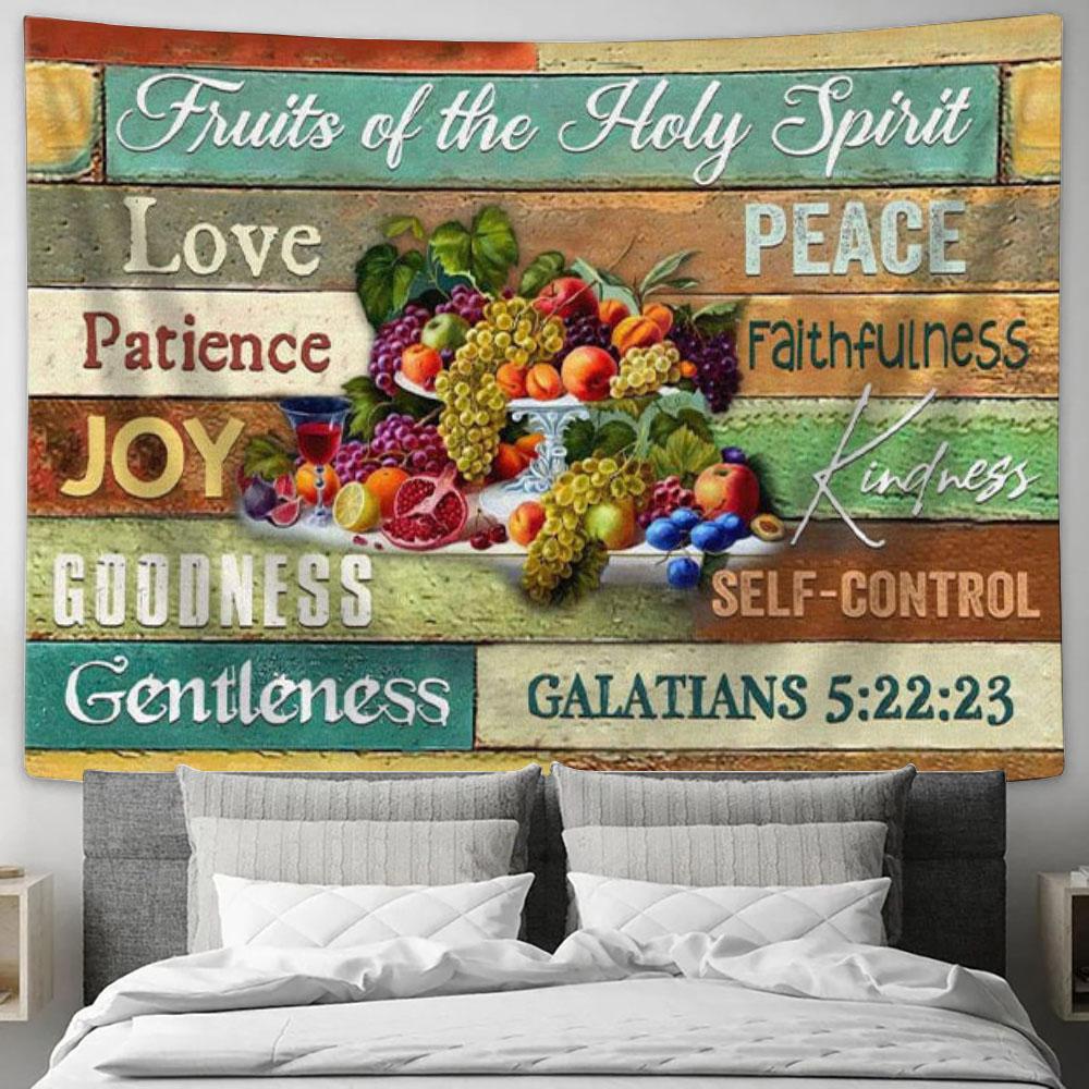 Fruits Of The Holy Spirit Tapestry Wall Art - Christian Wall Art - Christian Wall Decor