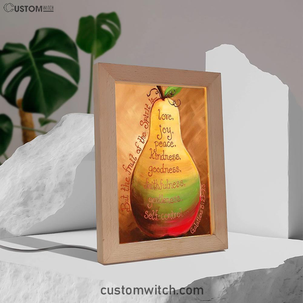 Fruits Of The Spirit On A Pear Galatians 5 22 23 Frame Lamp Art - Christian Night Light Decor