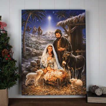 A Savior Is Born 18x24 Fully Illuminated LED Wall Art