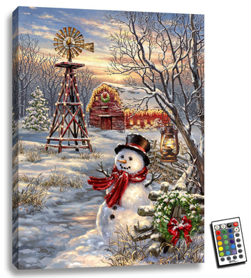 Winter Windmill 18x24 Fully Illuminated LED Wall Art