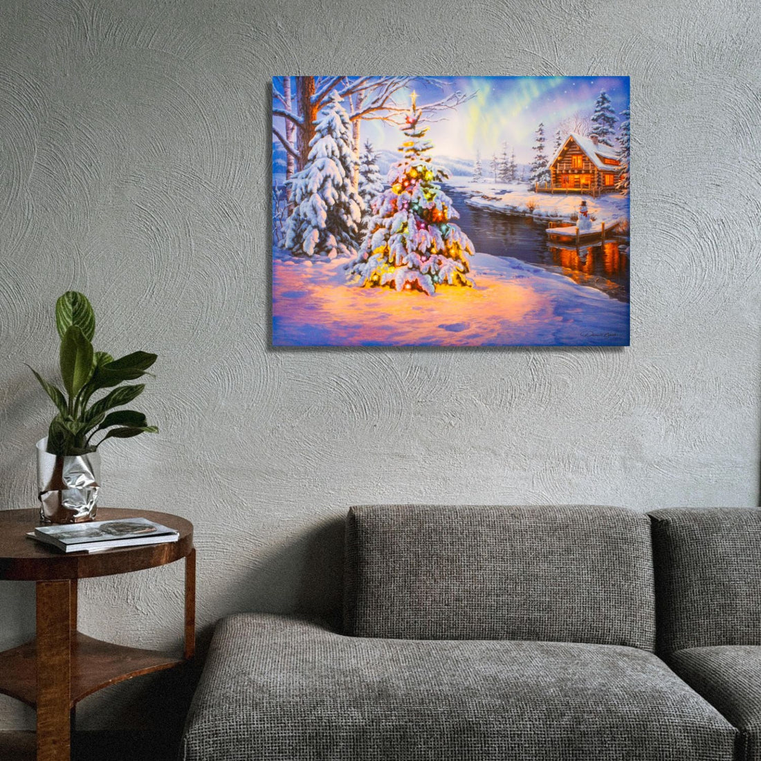 Woodland Christmas 18x24 Fully Illuminated LED Wall Art
