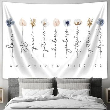 Galatians 5 22-23 Tapestry Wall Art - Jesus Tapestry - Christian Wall Art - Jesus Wall Decor