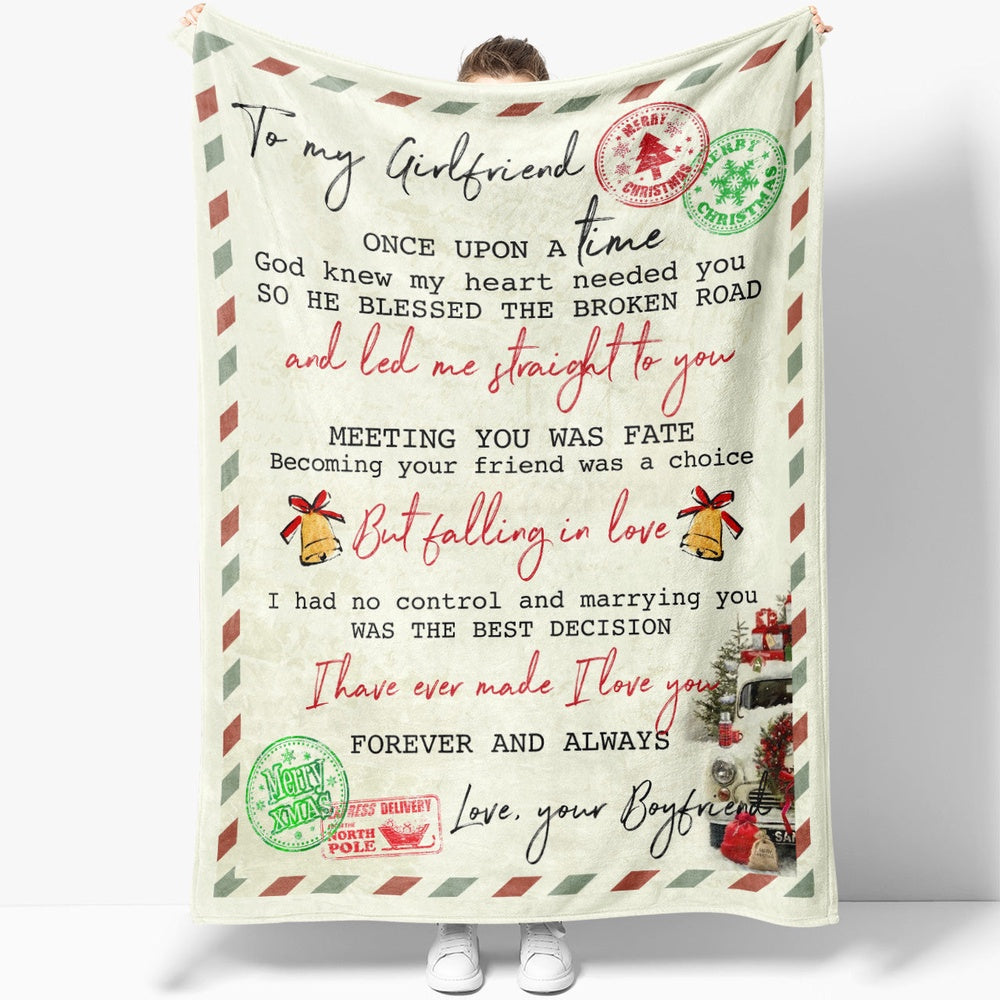 Gift For Her, Gift For Girlfriend, Christmas Gift Ideas For Her, Unique Gift For Girlfriend, God Knew My Heart Blanket, Christmas Blanket