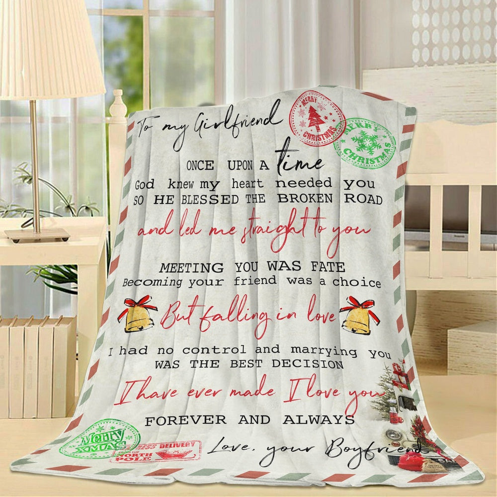 Gift For Her, Gift For Girlfriend, Christmas Gift Ideas For Her, Unique Gift For Girlfriend, God Knew My Heart Blanket, Christmas Blanket