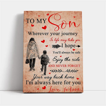 Gift For Son - From Love Your Mom Vertical Canvas, Mother's Day Canvas Art, Gift For Mom, Birthday Gift, Mother's Day Wall Art