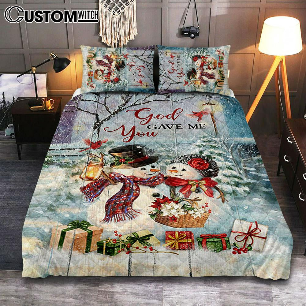 God Gave Me You Quilt Bedding Set Art - Bible Verse Bedroom