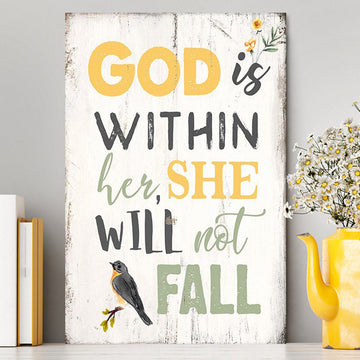 God Is Within Her She Will Not Fall Canvas Wall Art