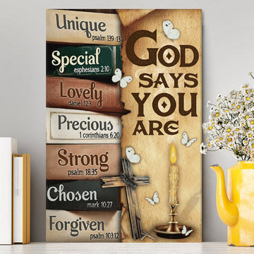 God Says You Are Canvas Wall Art - Christian Wall Art Decor - Religious Canvas Prints
