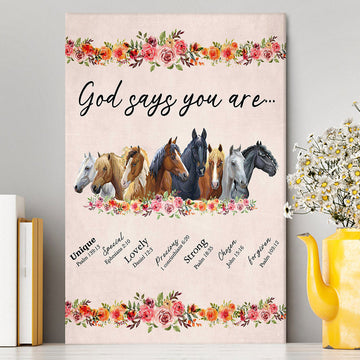 God Says You Are Horse Canvas Wall Art - Christian Wall Canvas - Religious Canvas Prints