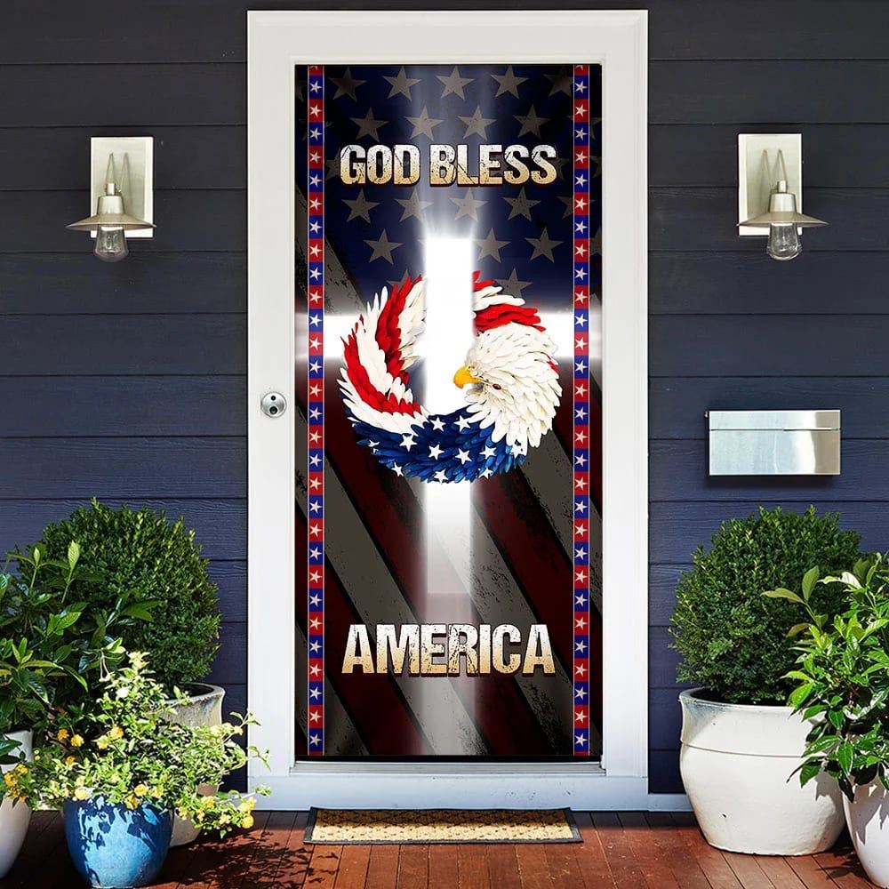 God Bless America Door Cover, Christian Door Decor, Door Christian Church, Christian Door Plaques