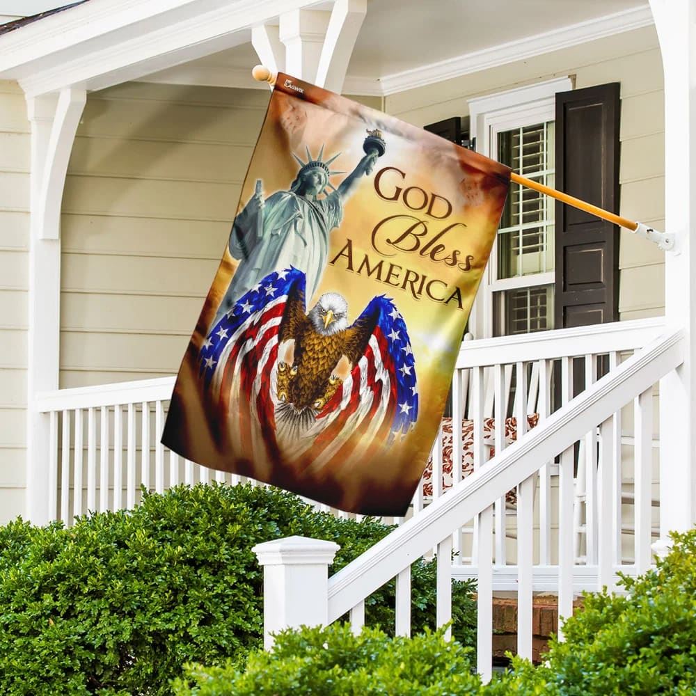 God Bless America Jesus US Flag, Outdoor Christian House Flag, Christian Flag, Scripture Flag, Garden Banner