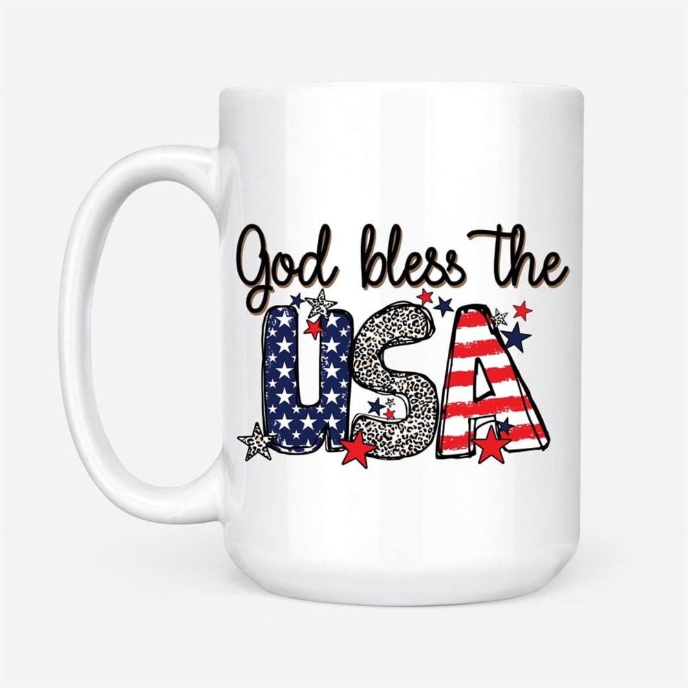 God Bless The Usa Coffee Mug, Christian Mug, Bible Mug, Faith Gift, Encouragement Gift