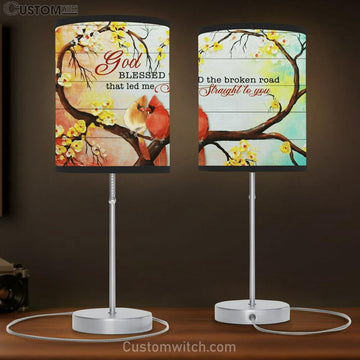 God Blessed The Broken Road Cardinal Couple Table Lamp