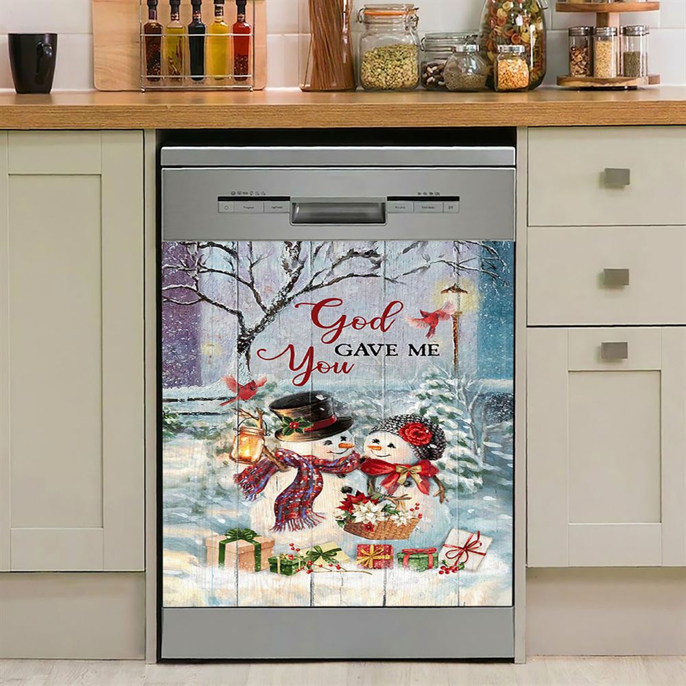 God Gave Me You Deer Into The Forest Dishwasher Cover, Bible Verse Dishwasher Stickers, Christian Inspirational Kitchen Decor