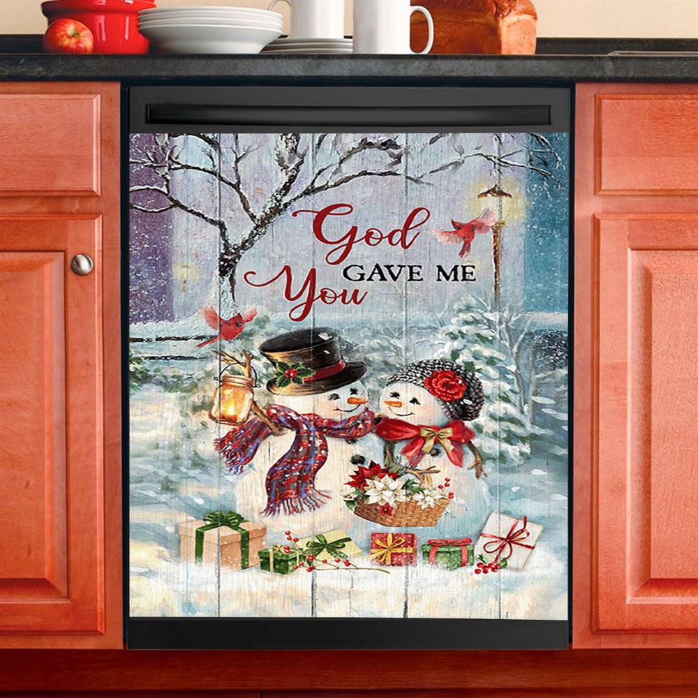 God Gave Me You Deer Into The Forest Dishwasher Cover, Bible Verse Dishwasher Stickers, Christian Inspirational Kitchen Decor