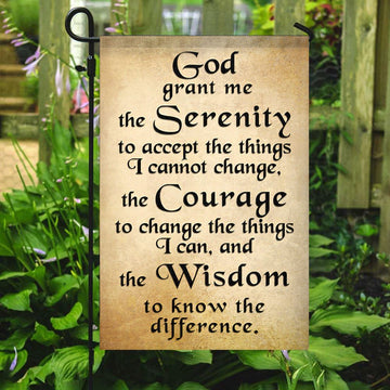 God Grant Me The Serenity Flag, Christian&#39;s Flag, Garden Flag, Welcome Flag, Christian Flag, Scripture Flag, Garden Banner