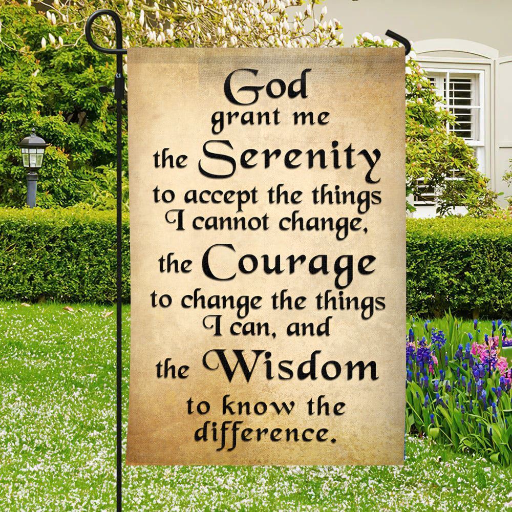 God Grant Me The Serenity Flag, Christian&#39;s Flag, Garden Flag, Welcome Flag, Christian Flag, Scripture Flag, Garden Banner