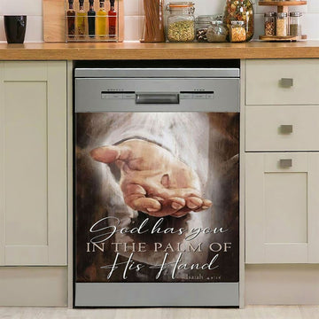 God Has You In The Palm Of His Hand Isaiah 4916 Dishwasher Cover, Bible Verse Dishwasher Stickers, Scripture Kitchen Decor