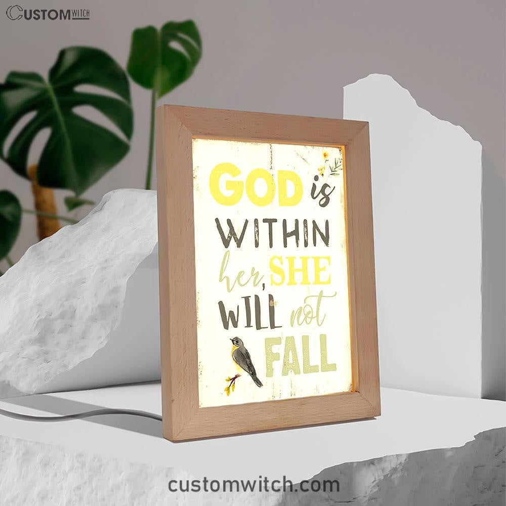 God Is Within Her She Will Not Fall Frame Lamp Art
