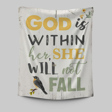 God Is Within Her She Will Not Fall Tapestry Wall Art