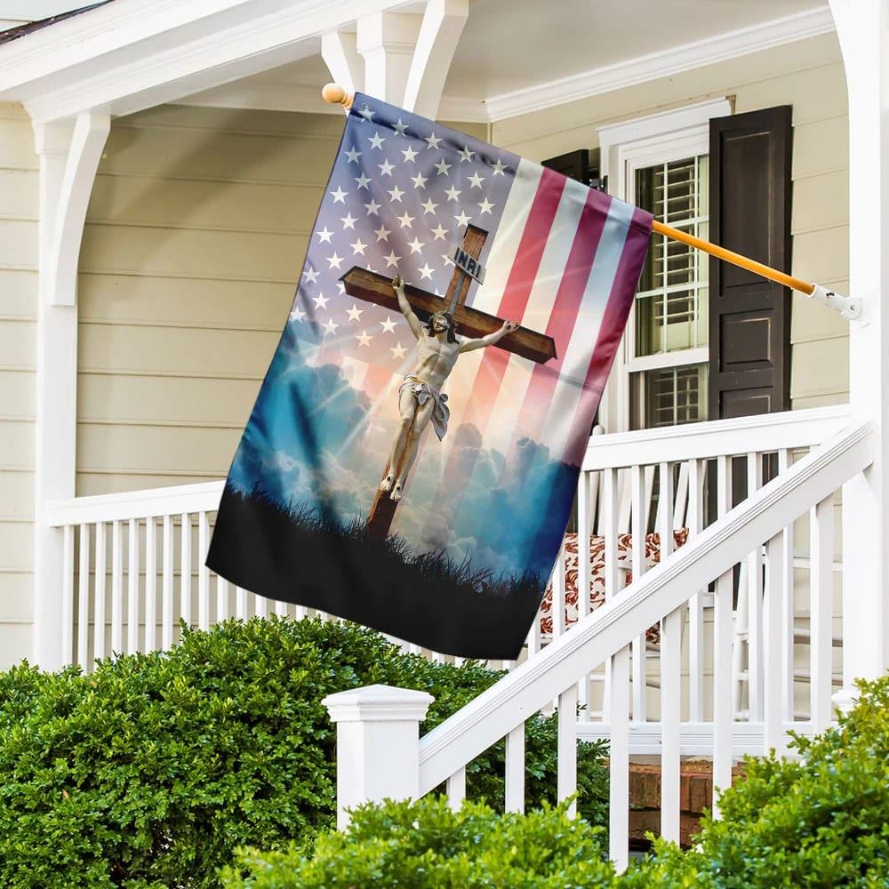 God Jesus He Died For Me I Live For Him Flag, Outdoor Christian House Flag, Christian Flag, Scripture Flag, Garden Banner