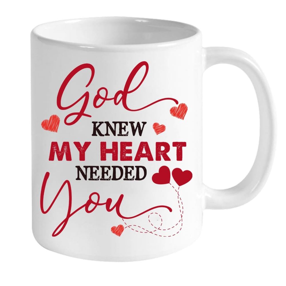 God Knew My Heart Needed You Custom Photo Coffee Mug, Personalized Christian Gifts, Christian Mug, Bible Mug, Faith Gift, Encouragement Gift