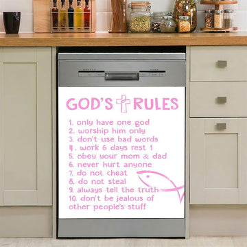 God, Lion And Lamb Dishwasher Cover, Christian Dishwasher Stickers, Religious Kitchen Decor