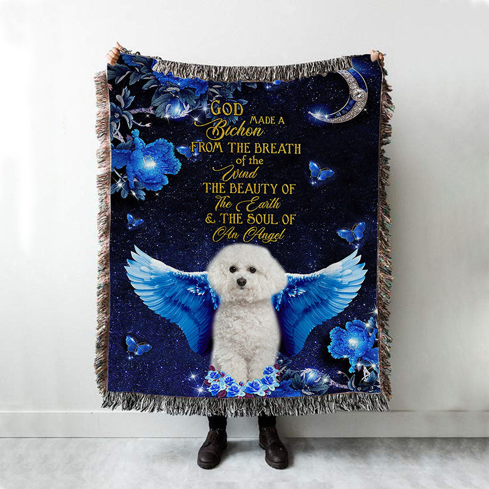 God Made A Bithchon Woven Throw Blanket - Christian Wall Woven Blanket - Religious Woven Blanket Prints