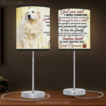 God Once Said I Need Someone Dog Table Lamp Gift - Custom Name And Dog Picture - Christian Wall Table Lamp - Scripture Table Lamp Prints
