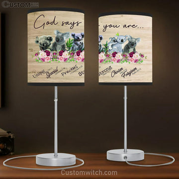 God Say You Are Koala Table Lamp Gift - Christian Wall Table Lamp - Scripture Table Lamp Prints