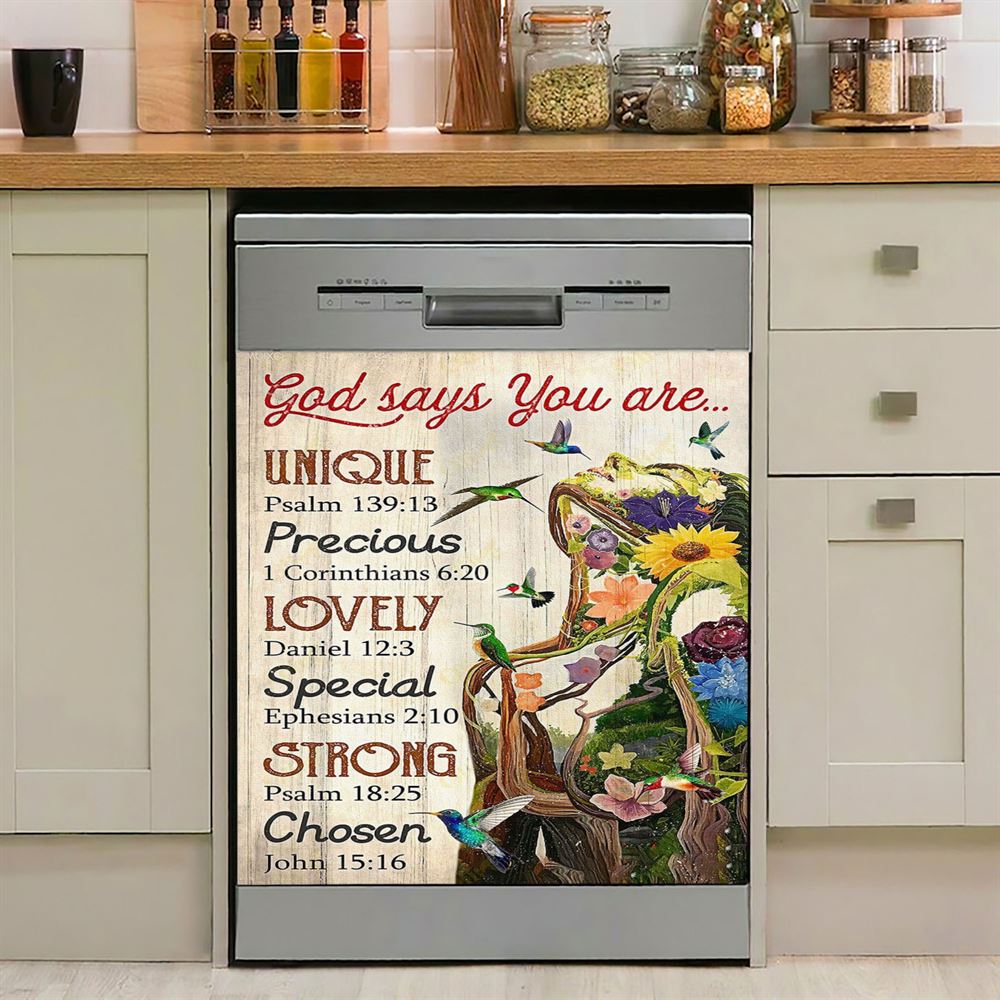 God Say You Are Natural Woman Dishwasher Cover, Christian Dishwasher Stickers, Religious Kitchen Decor