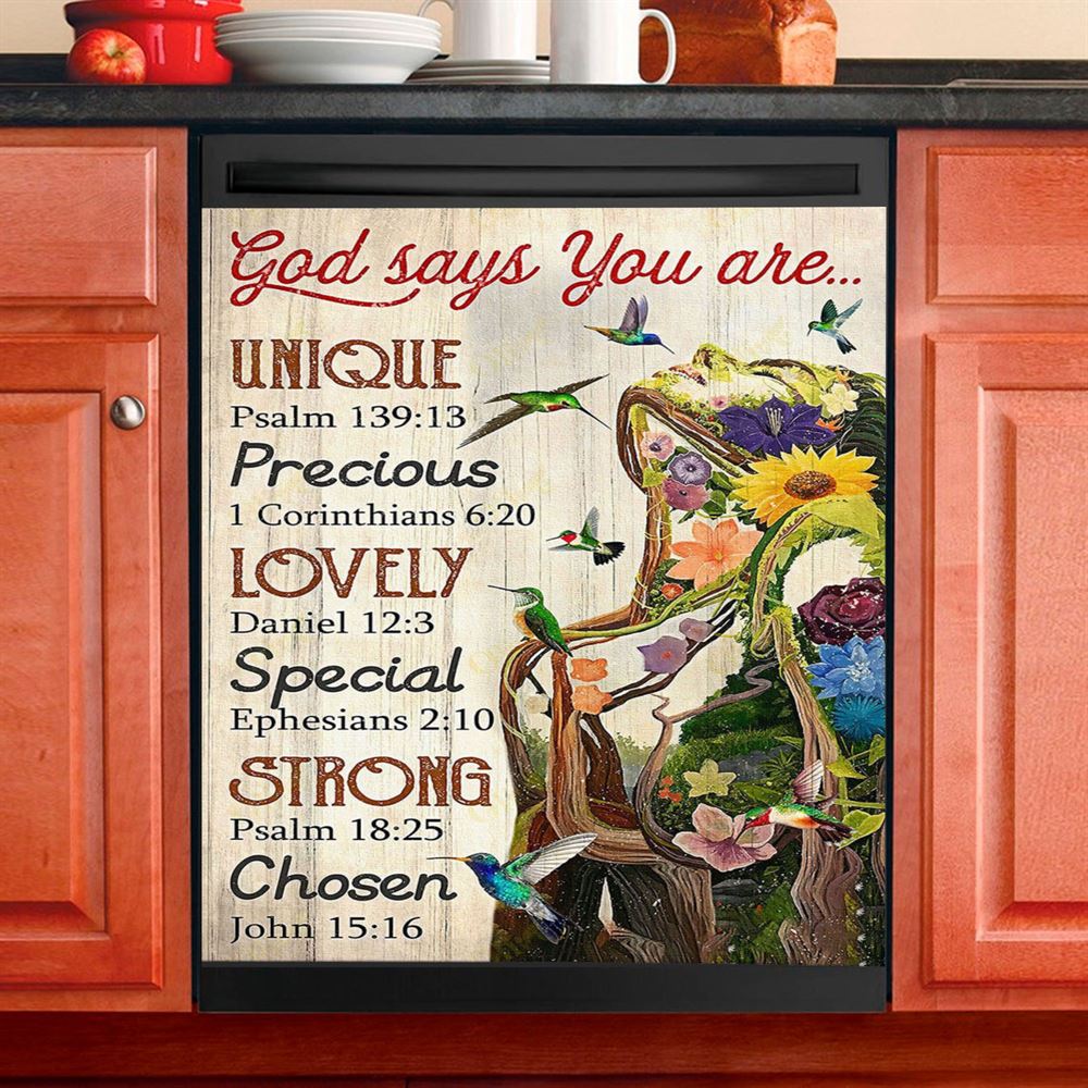 God Say You Are Natural Woman Dishwasher Cover, Christian Dishwasher Stickers, Religious Kitchen Decor