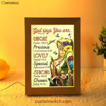 God Say You Are Natural Woman Frame Lamp Art - Christian Frame Lamp - Religious Gifts Night Light