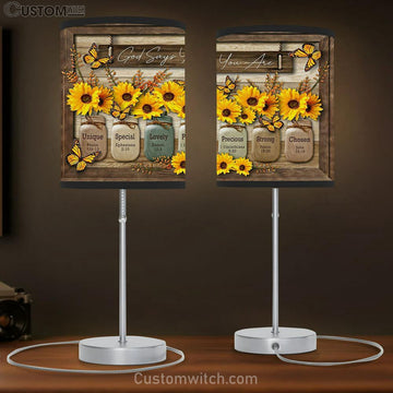 God Say You Are Sunflower Table Lamp Gift - Christian Wall Table Lamp - Scripture Table Lamp Prints