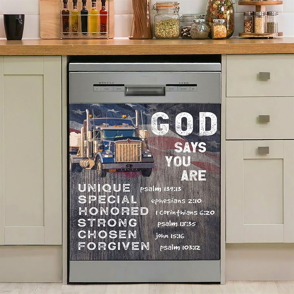 God Says You Are Cow Dishwasher Cover, Christian Dishwasher Stickers, Religious Kitchen Decor