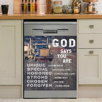 God Says You Are Cow Dishwasher Cover, Christian Dishwasher Stickers, Religious Kitchen Decor