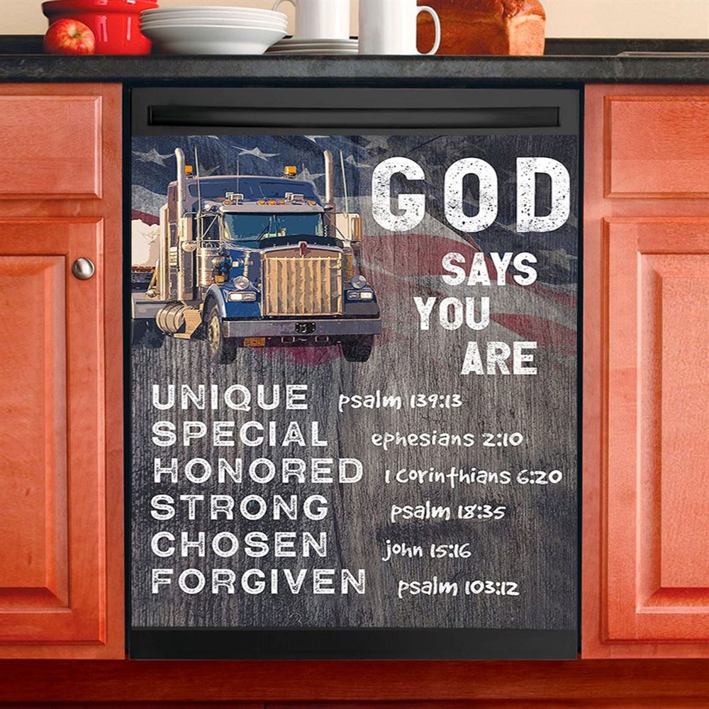 God Says You Are Cow Dishwasher Cover, Christian Dishwasher Stickers, Religious Kitchen Decor