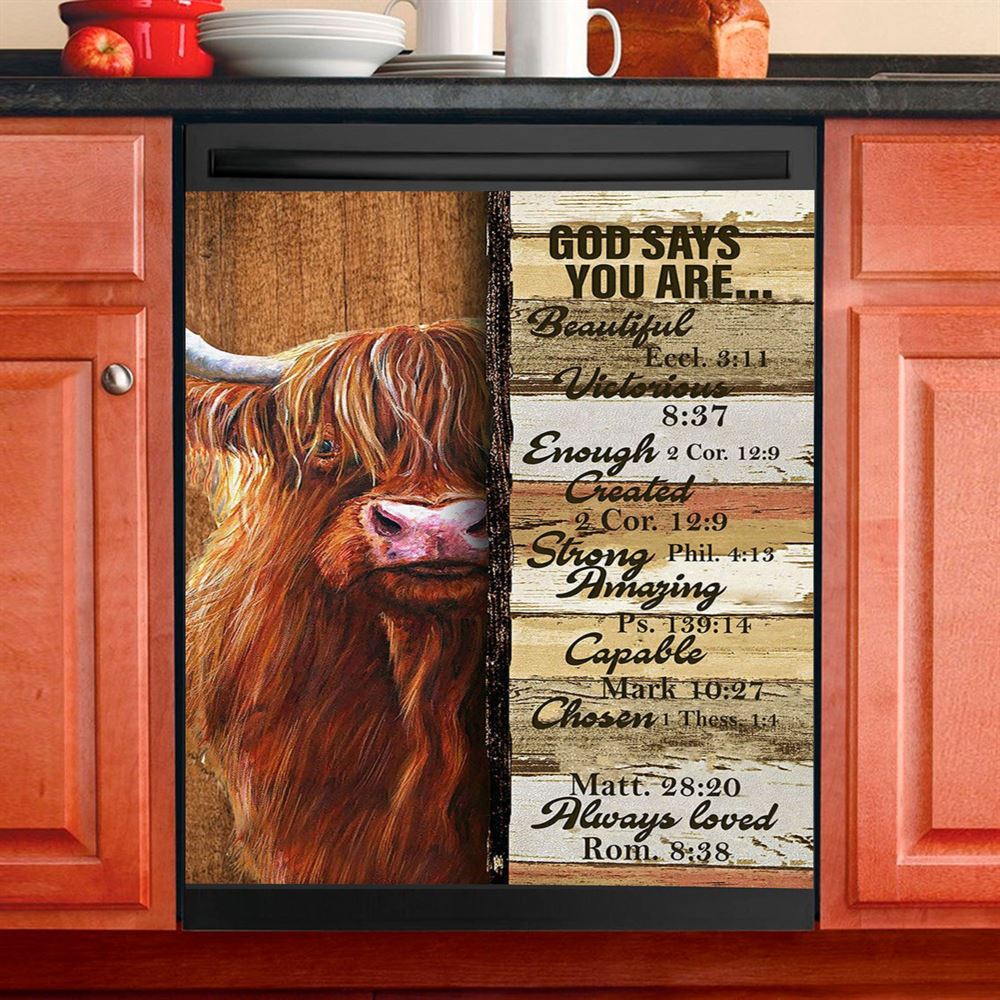 God Says You Are Dishwasher Cover, Christian Dishwasher Stickers, Christian Kitchen Decor