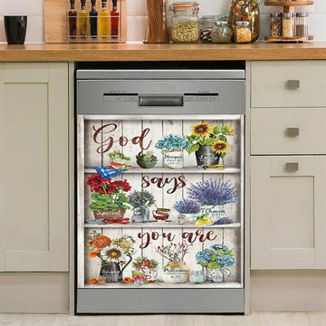 God Says You Are Female Warrior Dishwasher Cover, Knight Of God Dishwasher Stickers, Bible Verse Kitchen Decor