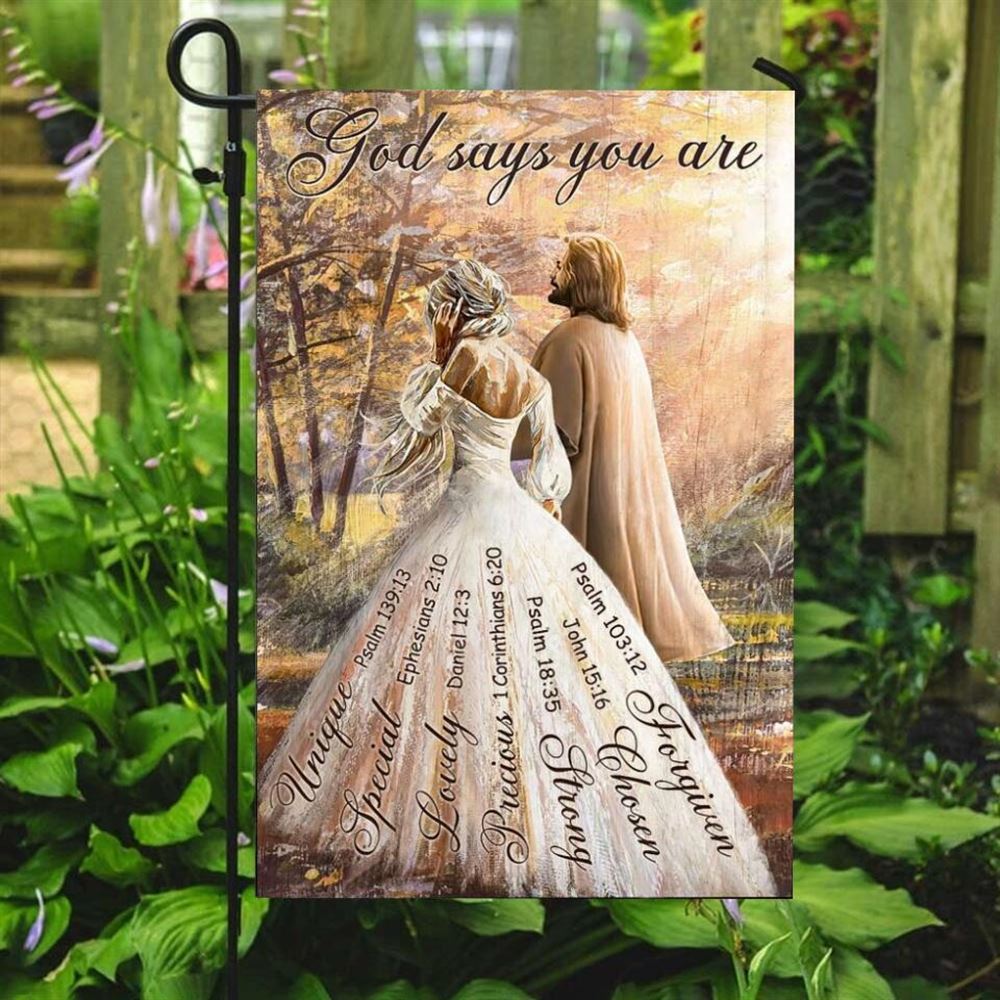 God Says You Are, Garden Flag, Christian Flag, Scripture Flag, Garden Banner