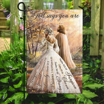 God Says You Are, Garden Flag, Christian Flag, Scripture Flag, Garden Banner