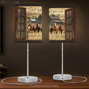 God Says You Are Horse Table Lamp Gift - Christian Wall Table Lamp - Scripture Table Lamp Prints