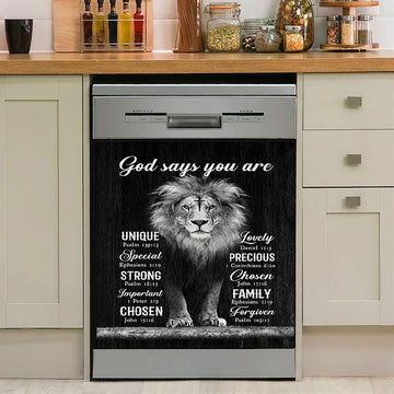 God Says You Are Hummingbirds Dandelion Dishwasher Cover, Bible Verse Dishwasher Stickers, Inspirational Kitchen Decor