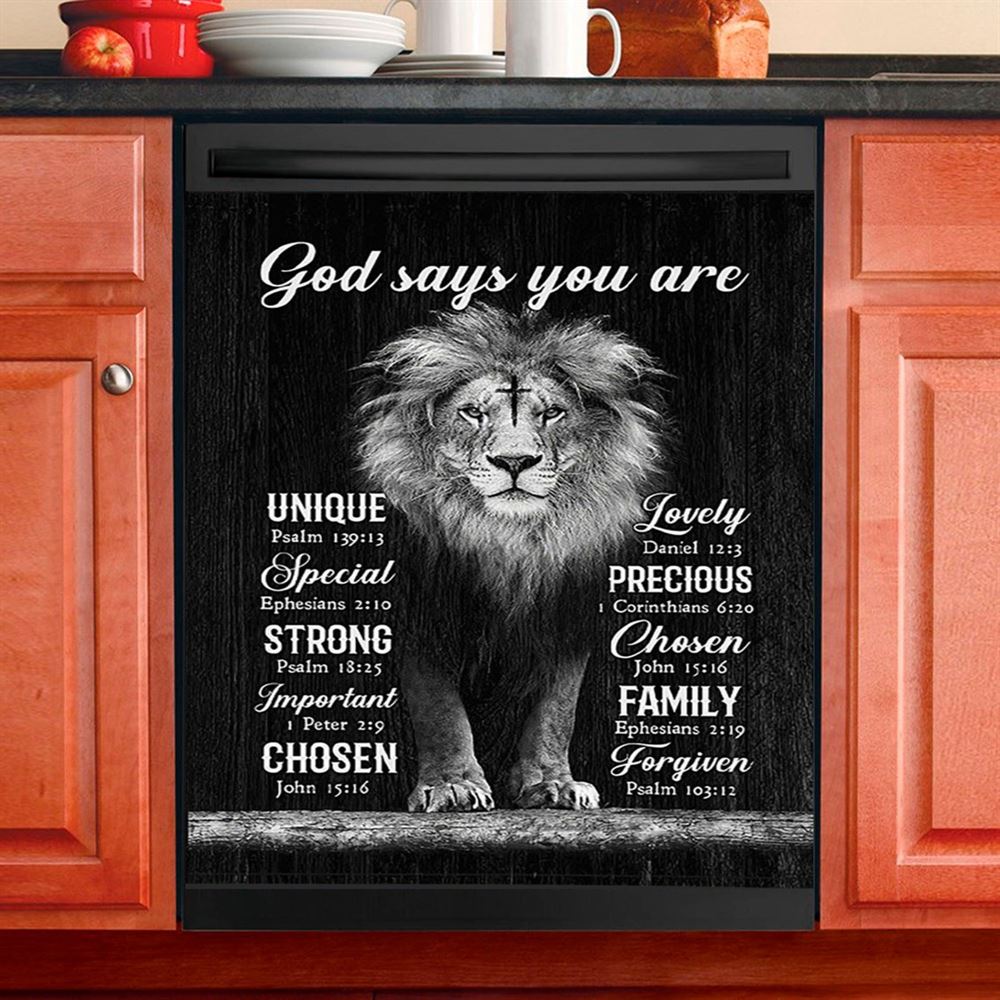 God Says You Are Hummingbirds Dandelion Dishwasher Cover, Bible Verse Dishwasher Stickers, Inspirational Kitchen Decor