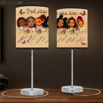 God Says You Are Little Girl Table Lamp Gift - Christian Wall Table Lamp - Scripture Table Lamp Prints