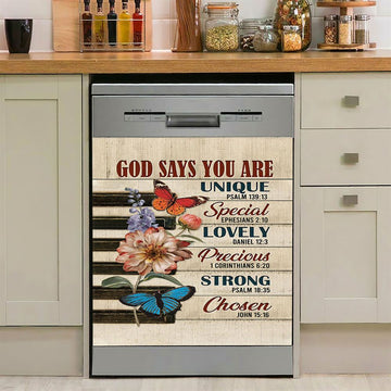 God Says You Are Motivational Black Dishwasher Cover, African American Dishwasher Stickers