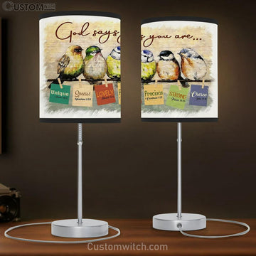 God Says You Are Sparrow Table Lamp Gift - Christian Wall Table Lamp - Scripture Table Lamp Prints